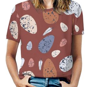 AILLOSA YH-702 Tamamı Baskılı Kısa Kollu Yuvarlak Yaka Kadın T-shirt