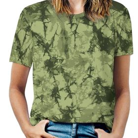 AILLOSA YH-72 Tamamı Baskılı Kısa Kollu Yuvarlak Yaka Kadın T-shirt