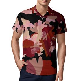 AILLOSA YH-73 3D Baskılı Desen Kısa Kollu Polo Yaka Erkek T-shirt