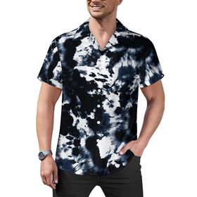 AILLOSA YH-75 Hawaii Çiçek Baskılı 3D Desen Kısa Kollu Erkek Gömlek