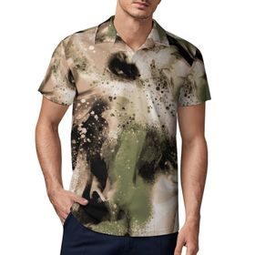AILLOSA YH-79 3D Baskılı Desen Kısa Kollu Polo Yaka Erkek T-shirt