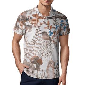 AILLOSA YH-81 3D Baskılı Desen Kısa Kollu Polo Yaka Erkek T-shirt