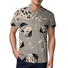 AILLOSA YH-84 3D Baskılı Desen Kısa Kollu Polo Yaka Erkek T-shirt
