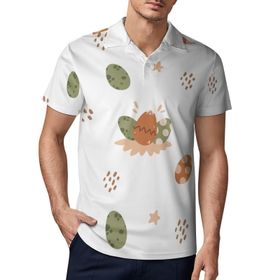 AILLOSA YH-86 3D Baskılı Desen Kısa Kollu Polo Yaka Erkek T-shirt