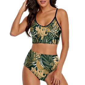 AILLOSA YH-91 Geniş Omuz Askılı Üçgen Bikini Üstü Alçak Bel İki Parça Kadın Bikini Seti