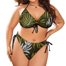 AILLOSA YH-92 Karın Kontrolü İki Parça Büyük Beden Kadın Bikini Seti