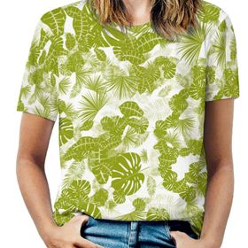 AILLOSA YH-95 Tamamı Baskılı Kısa Kollu Yuvarlak Yaka Kadın T-shirt