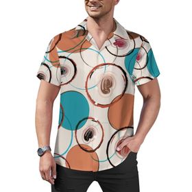 AILLOSA YH-98 Hawaii Çiçek Baskılı 3D Desen Kısa Kollu Erkek Gömlek