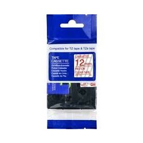 AIMO Krt-Muadil AZE-132 TZE-132 Şeffaf Üzerine Kırmızı Lamina 8 m 12 mm Şerit Etiket
