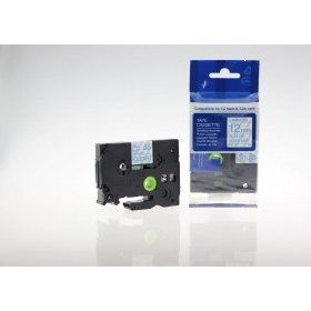 AIMO Krt-Muadil AZE-133 TZE-133 Şeffaf Üzerine Mavi Lamina 8 m 12 mm Şerit Etiket