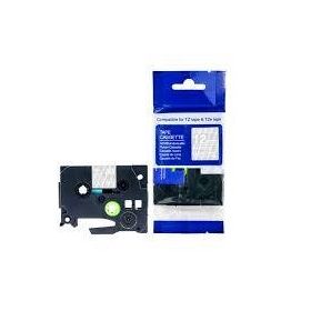 AIMO Krt-Muadil AZE-135 TZE-135 Şeffaf Üzerine Beyaz Lamina 12 mm 8 m Şerit Etiket