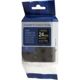 AIMO Krt-Muadil AZE-355 24 Mm 8 Metre Siyah Üzerine Beyaz Lamina Şerit