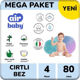 Air Baby No:4 Maxi 80 Adet Bebek Bezi