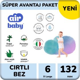 Air Baby No:6 XLarge 132 Adet Bebek Bezi