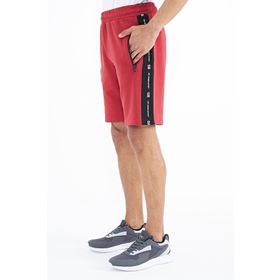 Air Jones 81244 Kırmızı Yan Baskılı Fermuar Cepli Bağcıklı Standart Kalıp Erkek Şort
