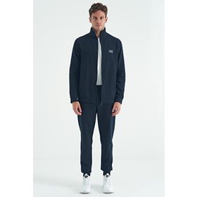 Air Jones 85198 Lacivert Dik Yaka Fermuarlı Jogger Rahat Form Erkek Eşofman Takım