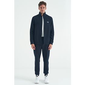 Air Jones 85198 Lacivert Dik Yaka Fermuarlı Jogger Rahat Form Erkek Eşofman Takım