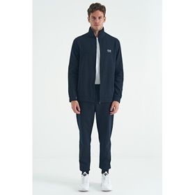Air Jones 85198 Lacivert Dik Yaka Fermuarlı Jogger Rahat Form Erkek Eşofman Takım