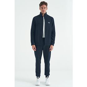 Air Jones 85198 Lacivert Dik Yaka Fermuarlı Jogger Rahat Form Erkek Eşofman Takım