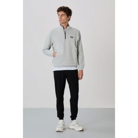 Air Jones 85233 Taş Siyah Herbert Dik Yaka Erkek Eşofman Takımı