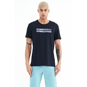 Air Jones 88204 Lacivert Baskılı Standart Kalıp O Yaka Erkek T-shirt