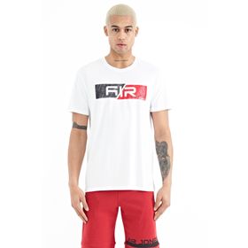 Air Jones 88205 Beyaz Baskı Detaylı Standart Kalıp O Yaka Erkek T-Shirt