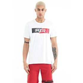 Air Jones 88205 Beyaz Baskı Detaylı Standart Kalıp O Yaka Erkek T-Shirt