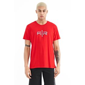 Air Jones 88206 Kırmızı Yazı Baskılı O Yaka Standart Kalıp Erkek T-shirt