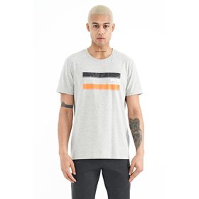 Air Jones 88217 Gri Melanj Baskılı Standart Kalıp O Yaka Erkek T-shirt