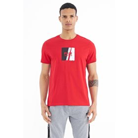 Air Jones 88219 Kırmızı Ön Baskı Detaylı Standart Kalıp O Yaka Erkek T-shirt