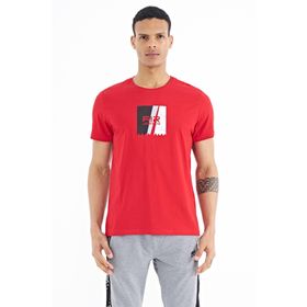 Air Jones 88219 Kırmızı Ön Baskı Detaylı Standart Kalıp O Yaka Erkek T-shirt