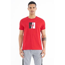 Air Jones 88219 Kırmızı Ön Baskı Detaylı Standart Kalıp O Yaka Erkek T-shirt
