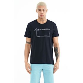Air Jones 88228 Lacivert Yazı Baskılı Standart Kalıp O Yaka Erkek T-shirt