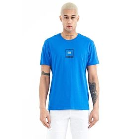 Air Jones 88230 Saks Minimal Basklı Detaylı O Yaka Standart Kalıp Erkek T-shirt