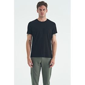 Air Jones 88245 Siyah O Yaka Standart Kalıp Basic Erkek T-shirt