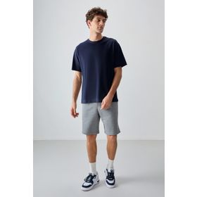 Air Jones 88353 Lacivert Kalın Yumuşak Dokulu Oversize Fit Basic Erkek T-Shirt