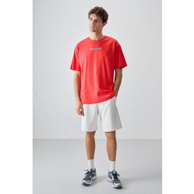 Air Jones 88356 Fiesta Kalın Yumuşak Dokulu Oversize Fit Baskılı Erkek T-Shirt