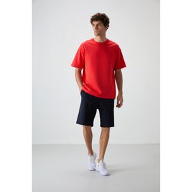 AIR JONES Fiesta Lacivert Pamuklu Kalın Yumuşak Dokulu Oversize Fit Basic Erkek Şort Takım
