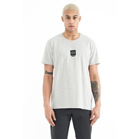 Air Jones Gri Melanj Minimal Baskılı O Yaka Standart Kalıp Erkek T-Shirt