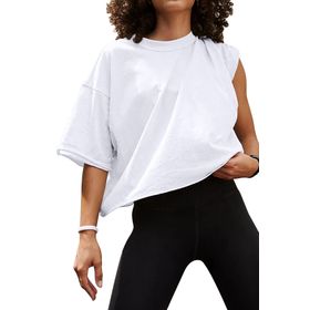 AirMood Workout Loose Fitted Tees Beyaz Kadın Crop T-shirt