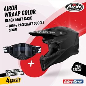 Aıroh Wraap Color Black Matt Çocuk Kask