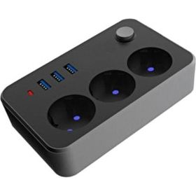 Airstorr FTR_02 Siyah 2 m 3'lü 3-Usb Termal Akım Korumalı Priz