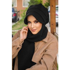 Aişe Tesettür 30300 Siyah Atkılı Şapka