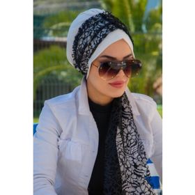 Aişe Tesettür Beyaz Fularlı Bone