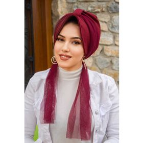 Aişe Tesettür Bordo Fularlı Bone
