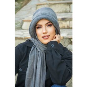Aişe Tesettür Füme Vintage Şapka