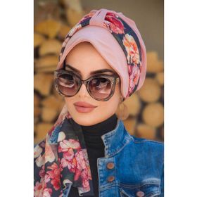 Aişe Tesettür Gülkurusu Çiçek Desenli Şapka Bone