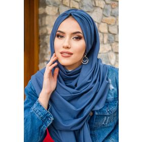 Aişe Tesettür İndigo Büzgülü Hazır Şal