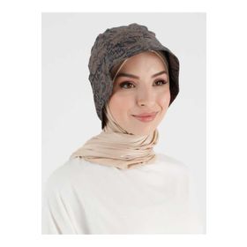 Aişe Tesettür Lacivert Bej Desenli Bucket Şapka