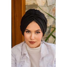 Aişe Tesettür Siyah Ponpon Tokalı Bone